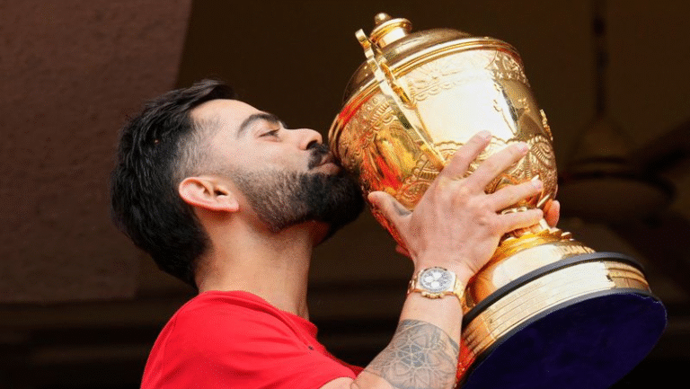 Virat Kohli with IPL trophy